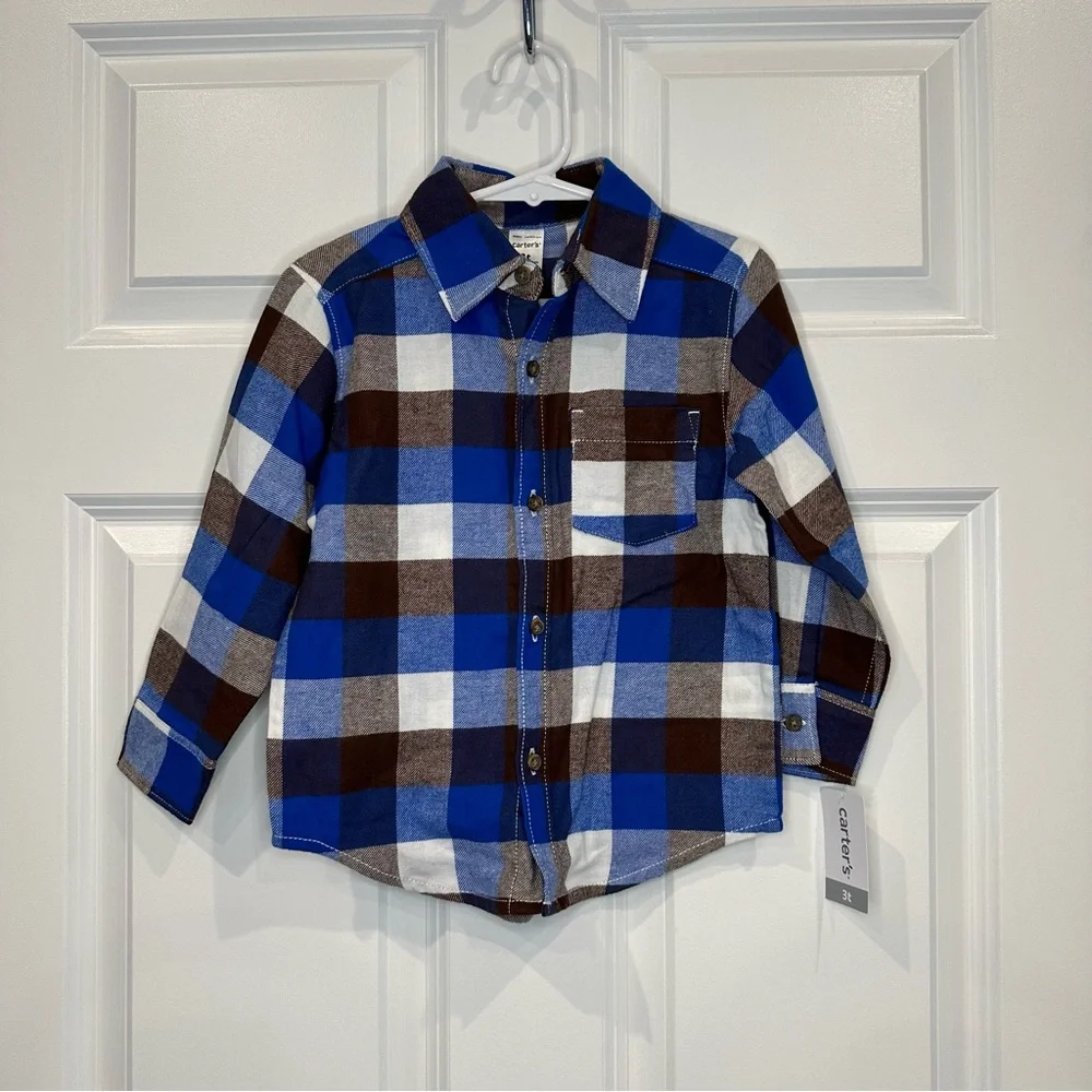 Carters Plaid Shirt‎ Size 3T NWT